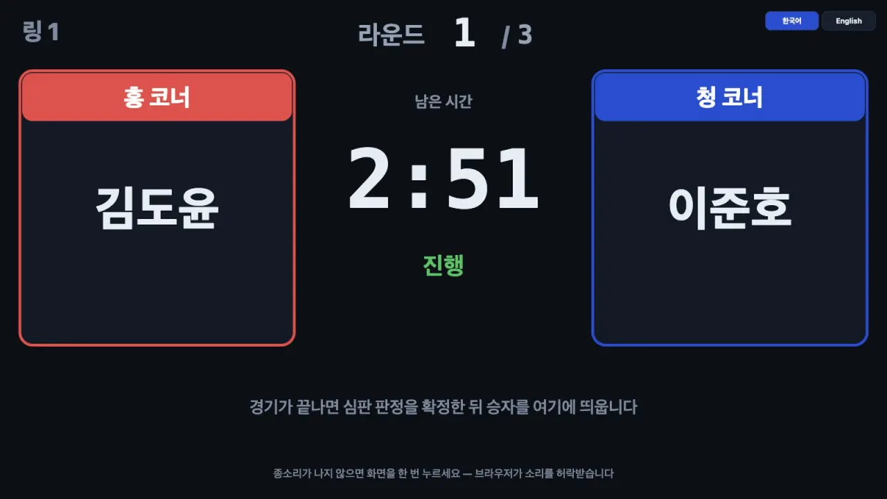 복싱 경기 채점 · 전광판